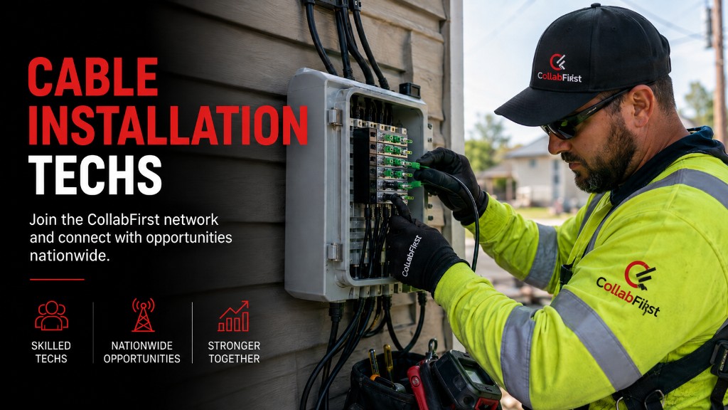 Cable installation technician representing CollabFirst contractor opportunities